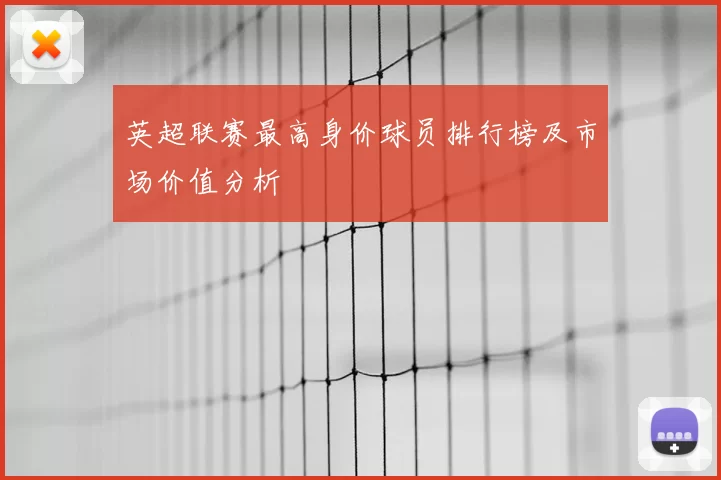 英超联赛最高身价球员排行榜及市场价值分析